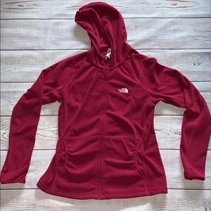 The North Face Dark Pink Zip Up Fleece Jacket